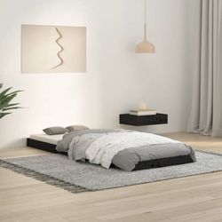 vidaXL Massivholzbett Schwarz 75 x 190 cm Kiefer (823488) vidaXL Massivholzbett Schwarz 75 x 190 cm Kiefer (823488)