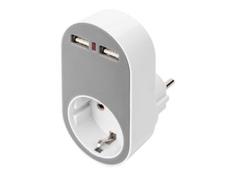 Digitus Universal Steckdosenadapter mit 2 x USB-A (DA-70617) Digitus Universal Steckdosenadapter mit 2 x USB-A (DA-70617)
