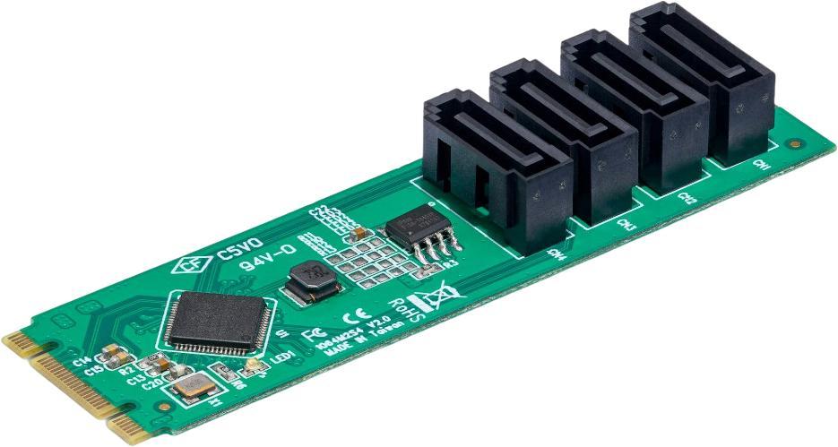 StarTech.com 4-Port M.2 NVMe zu SATA Adapterkarte (4P-SATA-M2-ADAPTER) StarTech.com 4-Port M.2 NVMe zu SATA Adapterkarte (4P-SATA-M2-ADAPTER)