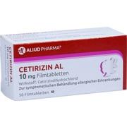 ALIUD Pharma CETIRIZIN AL 10MG FILMTABL, 50 Filmtbl. (N2) ALIUD Pharma CETIRIZIN AL 10MG FILMTABL, 50 Filmtbl. (N2)