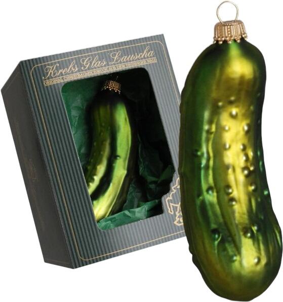 Krebs Glas Lauscha Baumschmuck Weihnachtsgurke grün 10 cm Krebs Glas Lauscha Baumschmuck Weihnachtsgurke grün 10 cm