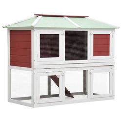 vidaXL Kleintier-/Kaninchenstall mit 2 Etagen Holz (170851) vidaXL Kleintier-/Kaninchenstall mit 2 Etagen Holz (170851)