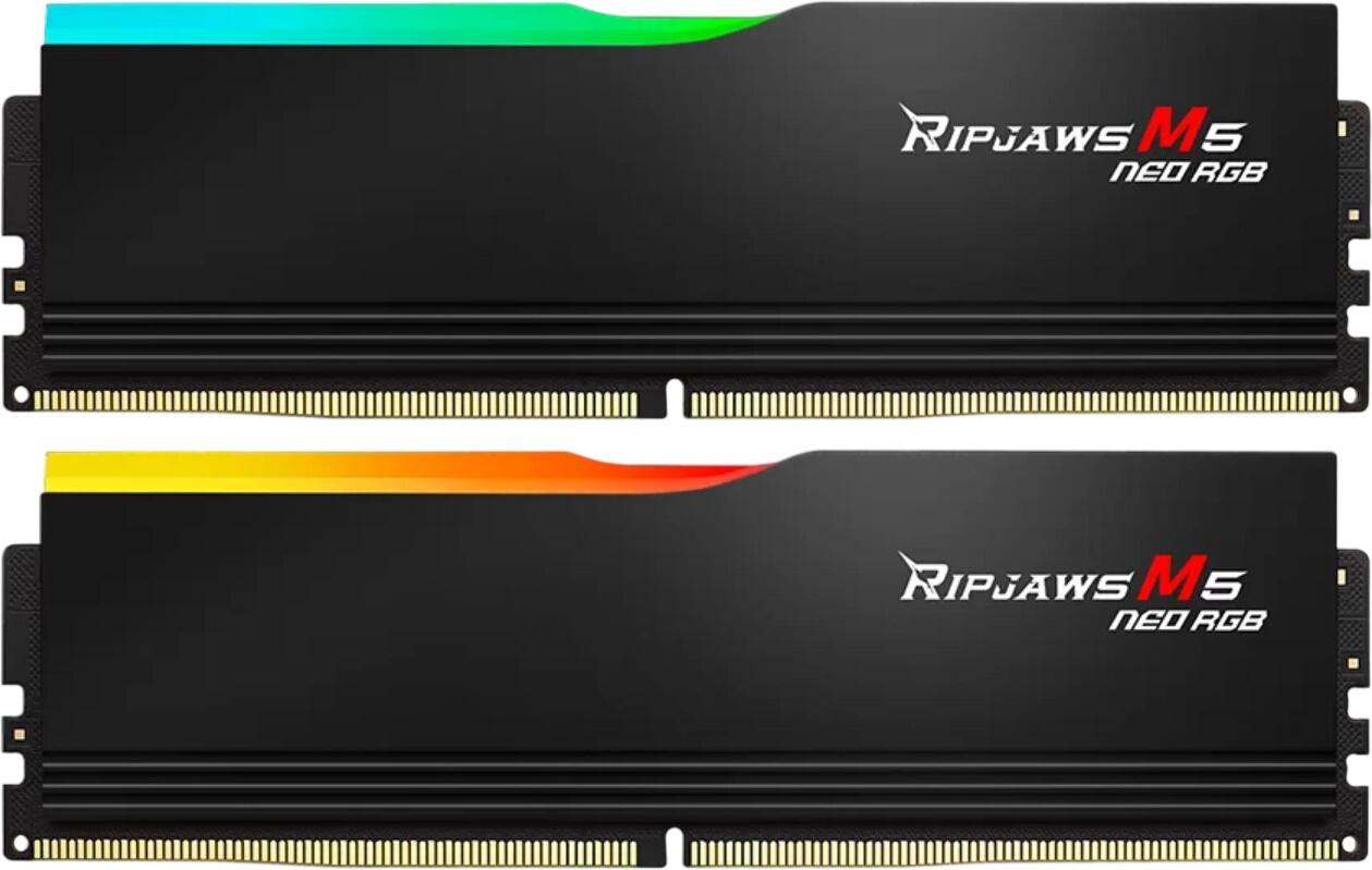 G.Skill Ripjaws M5 Neo RGB DDR5-6000 64GB Kit (F5-6000J3238G32GX2-RM5NRK) G.Skill Ripjaws M5 Neo RGB DDR5-6000 64GB Kit (F5-6000J3238G32GX2-RM5NRK)