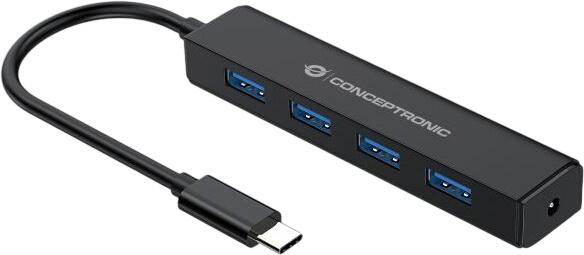 Conceptronic 4 Port USB 3.2 Gen 1 Hub mit Anschluss für externes Netzteil (CTC4USB3) Conceptronic 4 Port USB 3.2 Gen 1 Hub mit Anschluss für externes Netzteil (CTC4USB3)