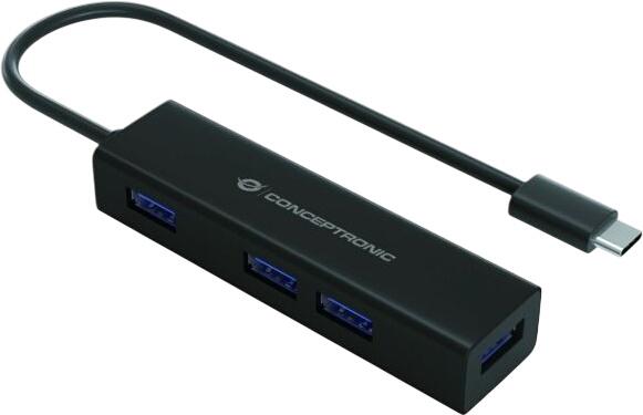 Conceptronic USB-C-zu-4-Port-USB-3.0-Hub (HUBBIES07B) Conceptronic USB-C-zu-4-Port-USB-3.0-Hub (HUBBIES07B)