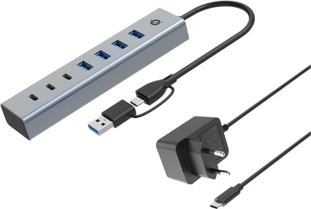 Conceptronic 7-Port USB 3.2 Gen 1 Hub mit Netzteil (HUBBIES20GP) Conceptronic 7-Port USB 3.2 Gen 1 Hub mit Netzteil (HUBBIES20GP)