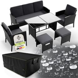 Juskys Gartenlounge-Set Turin 6-tlg. inkl. Abdeckung Juskys Gartenlounge-Set Turin 6-tlg. inkl. Abdeckung
