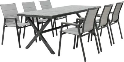 Primaster Garten-Essgruppe Milos 6 Personen Aluminium dunkelgrau/anthrazit Primaster Garten-Essgruppe Milos 6 Personen Aluminium dunkelgrau/anthrazit