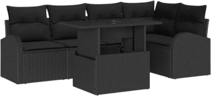 vidaXL Gartensofa-Set mit Kissen Polyrattan 6-tlg. (3357386) vidaXL Gartensofa-Set mit Kissen Polyrattan 6-tlg. (3357386)