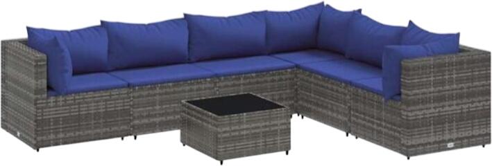 vidaXL Gartenlounge-Set mit Kissen Polyrattan 7-tlg. (3308151) vidaXL Gartenlounge-Set mit Kissen Polyrattan 7-tlg. (3308151)
