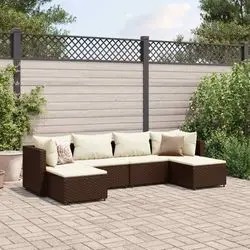 vidaXL Gartenlounge-Set mit Kissen Polyrattan 6-tlg. (3308241) vidaXL Gartenlounge-Set mit Kissen Polyrattan 6-tlg. (3308241)