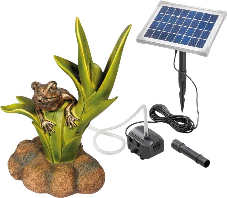 Esotec Solar Wasserspeier-Set Frosch sitzend auf Blättern (101661) Esotec Solar Wasserspeier-Set Frosch sitzend auf Blättern (101661)
