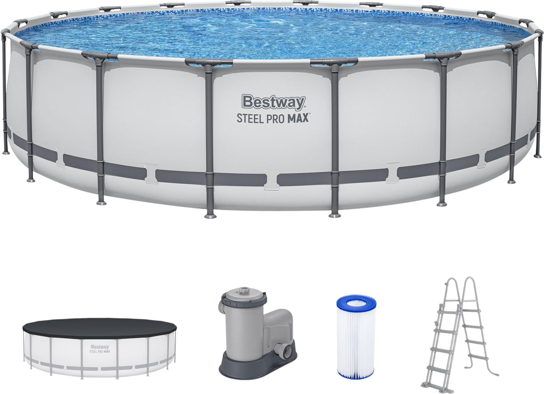 Bestway Steel Pro MAX Frame Pool Komplett-Set Ø 549 x 122 cm (56462_26) Bestway Steel Pro MAX Frame Pool Komplett-Set Ø 549 x 122 cm (56462_26)