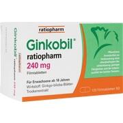 Ratiopharm Ginkobil ratiopharm 240 mg Filmtabletten 120 Stück (N3) Ratiopharm Ginkobil ratiopharm 240 mg Filmtabletten 120 Stück (N3)