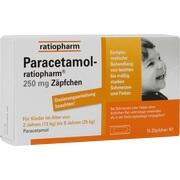PARACETAMOL RATIOPH 250, 10 Zäpf. (N1) 250 mg f. Kdr. 1-6 J. PARACETAMOL RATIOPH 250, 10 Zäpf. (N1) 250 mg f. Kdr. 1-6 J.