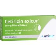 axicorp Pharma Cetirizin axicur 10 mg Filmtabletten 7 Stück axicorp Pharma Cetirizin axicur 10 mg Filmtabletten 7 Stück