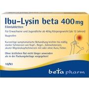 betapharm Arzneimittel Ibu-Lysin beta 400 mg Filmtabletten 10 Stück (N1) betapharm Arzneimittel Ibu-Lysin beta 400 mg Filmtabletten 10 Stück (N1)