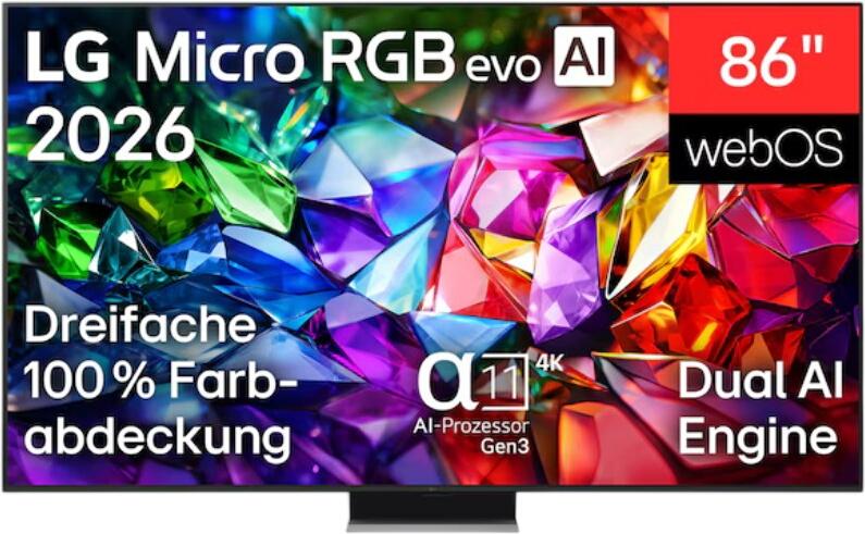 LG 86" Micro RGB evo AI MRGB96 4K Smart TV 2026 86MRGB96B9B LG 86" Micro RGB evo AI MRGB96 4K Smart TV 2026 86MRGB96B9B