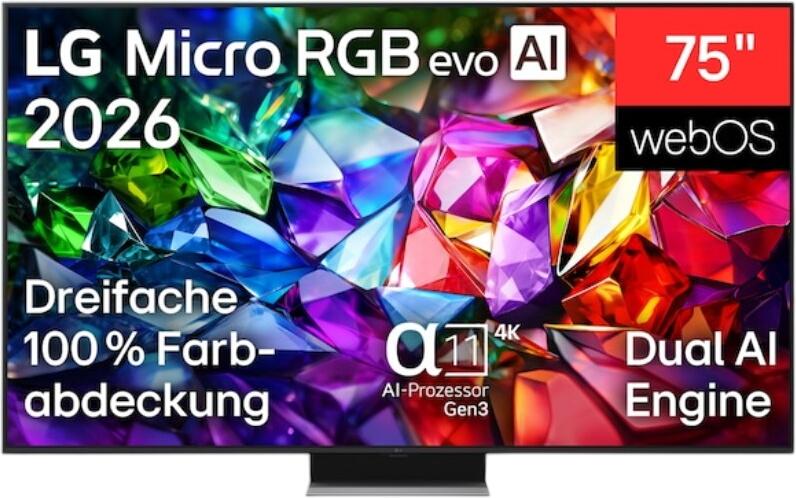 LG 75" Micro RGB evo AI MRGB96 4K Smart TV 2026 75MRGB96B9 LG 75" Micro RGB evo AI MRGB96 4K Smart TV 2026 75MRGB96B9