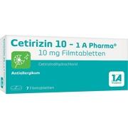 1A Pharma CETIRIZIN 10 FILMTABLETTEN, 7 St. 1A Pharma CETIRIZIN 10 FILMTABLETTEN, 7 St.