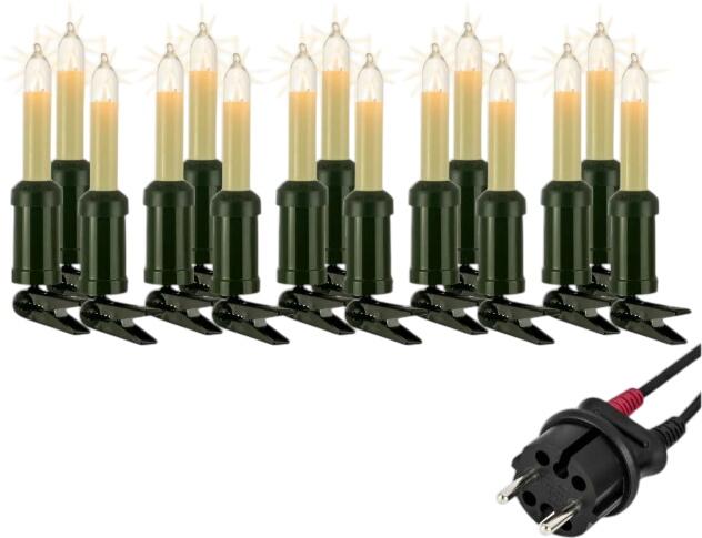 Hellum Schaftkerzenkette 15 klare Lampen für außen 14,2 m (845006) Hellum Schaftkerzenkette 15 klare Lampen für außen 14,2 m (845006)