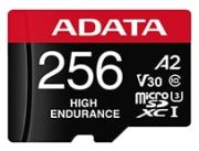 ADATA High-Endurance R100/W80 microSDXC 256GB Kit (AUSDX256GUI3V30SHA2-RA1)