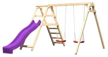 Akubi Doppelschaukel Felix mit Klettergerüst und Rutsche Set Akubi Doppelschaukel Felix mit Klettergerüst und Rutsche Set
