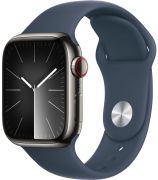 Apple Watch Series 9 GPS + Cellular 41 mm Edelstahl mit Sportarmband (MRJ83QF/A)