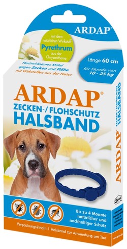 Ardap Zecken- und Floh Halsband für mittlere Hunde bis 25 kg