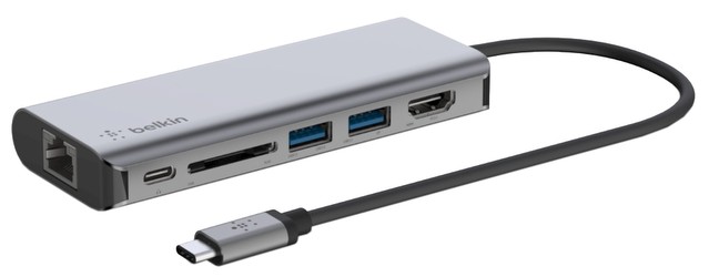 Belkin Connect USB-C 6-in-1 Multiport-Adapter (AVC008btSGY) Belkin Connect USB-C 6-in-1 Multiport-Adapter (AVC008btSGY)