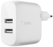 Belkin USB-A-Netzladegerät mit zwei Anschlüssen 24 W (WCB002vfWH)
