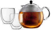 Bodum Assam Teebereiter + 2 doppelwandige Gläser 0,25 l