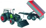 Bruder Claas Nectis 267F mit Frontlader und Bordwandanhänger