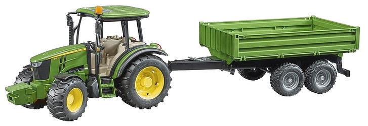 Bruder John Deere 5115 M mit Bordwandanhänger