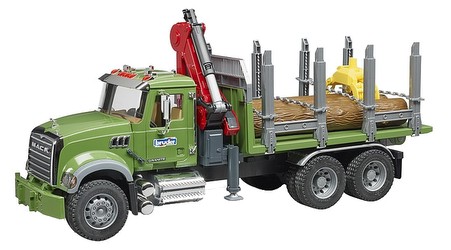 Bruder MACK Granite Holztransport LKW mit Ladekran