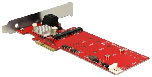 Delock PCI Express x4 Card Hybrid 2 x internal M.2 + 2 x SATA 6 Gb/s with RAID (89379)