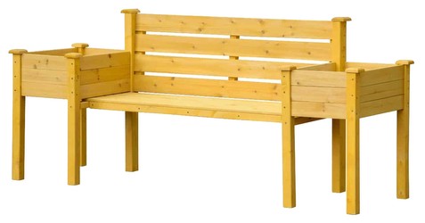 Dobar Gartenbank inkl. seitlicher Pflanzkästen