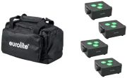 Eurolite Set 4x AKKU IP Flat Light 3 sw + Soft-Bag