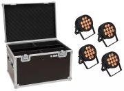Eurolite Set 4x LED IP PAR 12x8W QCL Spot + Case