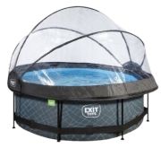 Exit Stone Pool mit Filterpumpe und Abdeckung ø244 x 76 cm (30.32.08.00) Exit Stone Pool mit Filterpumpe und Abdeckung ø244 x 76 cm (30.32.08.00)