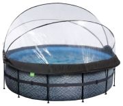 Exit Stone Pool mit Sandfilterpumpe und Abdeckung ø427 x 122 cm Exit Stone Pool mit Sandfilterpumpe und Abdeckung ø427 x 122 cm