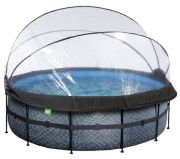 Exit Stone Pool mit Sandfilterpumpe, Abdeckung und Wärmepumpe ø427 x 122 cm