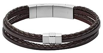 Fossil Brown Multi-Strand Braided Leather JF02934040
