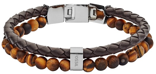Fossil Tiger's Eye and Brown Leather (JF03118040)