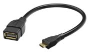 Hama USB-2.0-Adapterkabel OTG Micro-B-Stecker - A-Buchse 0,15 m