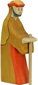 Holztiger Hirte mit Stab