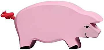 Holztiger Schwein