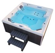 Home Deluxe Outdoor Whirlpool STREAM BIG - Mit Treppe und Thermoabdeckung