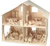 Pebaro Holzbausatz Puppenhaus mit Möbeln (880) Pebaro Holzbausatz Puppenhaus mit Möbeln (880)