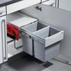 Einbau Abfallsammler RS Tandem Hellgrau 40 L ab 40 cm Schrank Vollauszug Mülleimer Hailo Einbau Abfallsammler RS Tandem Hellgrau 40 L ab 40 cm Schrank Vollauszug Mülleimer Hailo